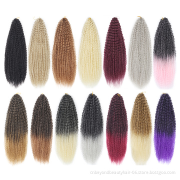 Afro Yaki Kinky Curly Braiding Hair Marly Hair Synthetic Ombre jumbo Braiding Hair Russia Hot selling